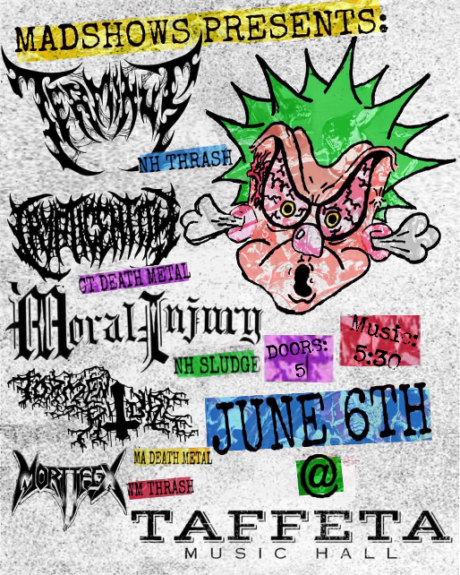Terminus, Moral Injury, Torment Ritual, Cryptic Entity, Mortifex @ Taffeta Music Hall